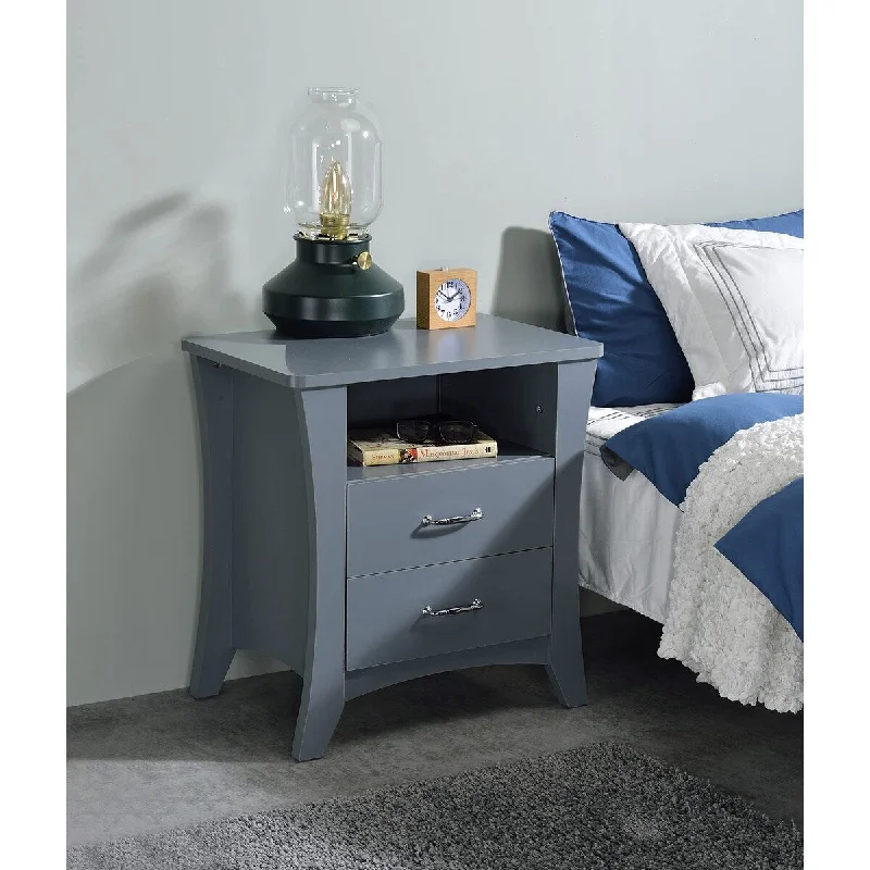 Modern 2-Drawer Night Stand Bedside Table with Top Open Compartment, Living Room Sofa Couch Side Table Bedroom Nightstand