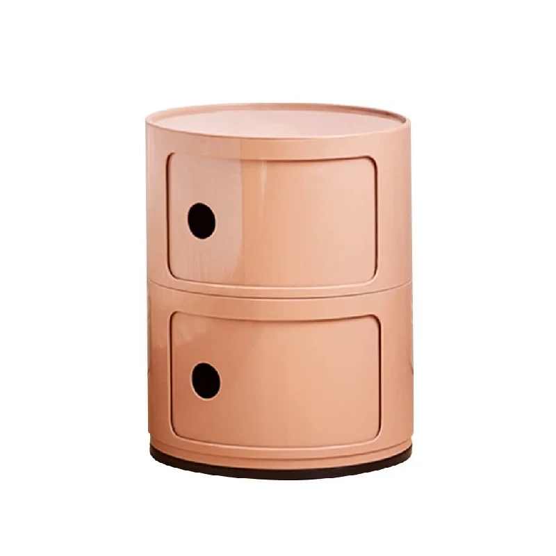 Round Bedside Table Simple Plastic Locker Creative Small Cabinet Bedroom Storage Cabinet Narrow Bedside Table