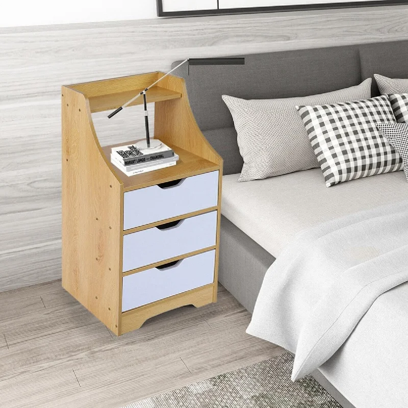 Simpleness Bedside Table Bedroom Bedside Table Coffee Table 3 Drawer Cabinet