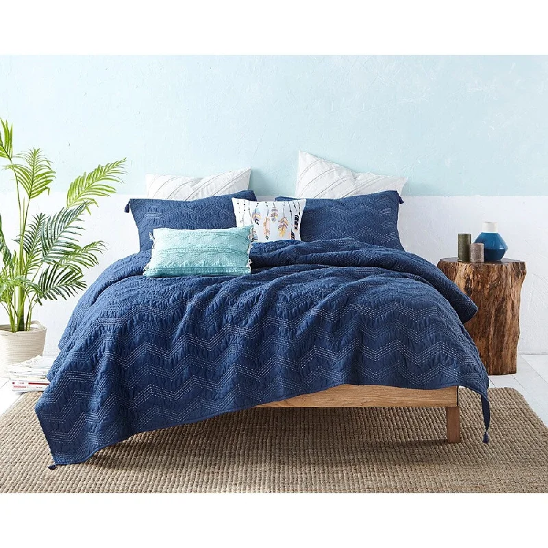 AWE Wanderlust Cotton Quilt Set Twin in Blue