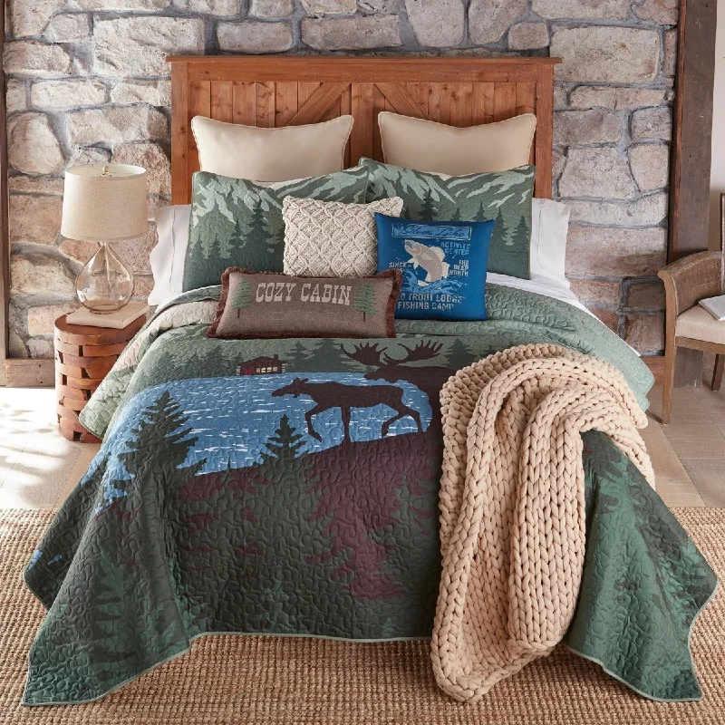 Moose Retreat 3-Piece Quilt Set - King