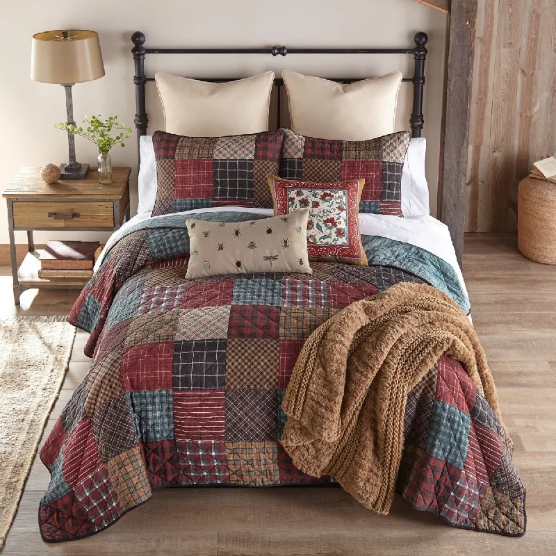 Appalachia Plaid 3pc Cotton King Quilt Set