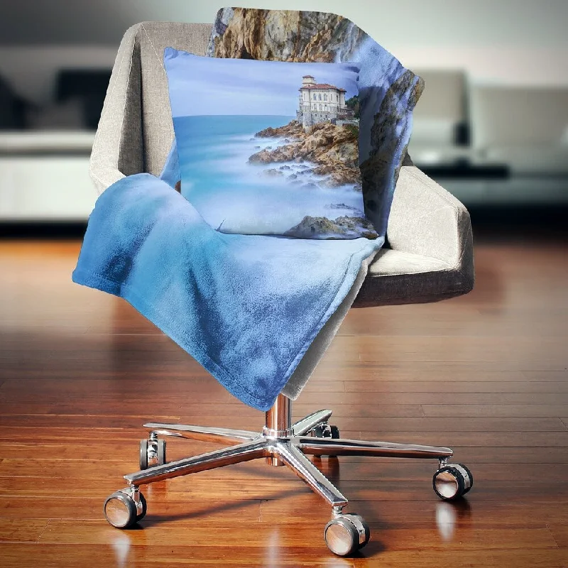 Designart 'Beautiful Italian Seashore View' Seascape Throw Blanket