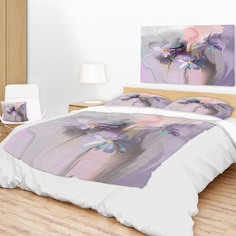 Designart 'Blue Daisies Watercolor' Animal Throw Blanket