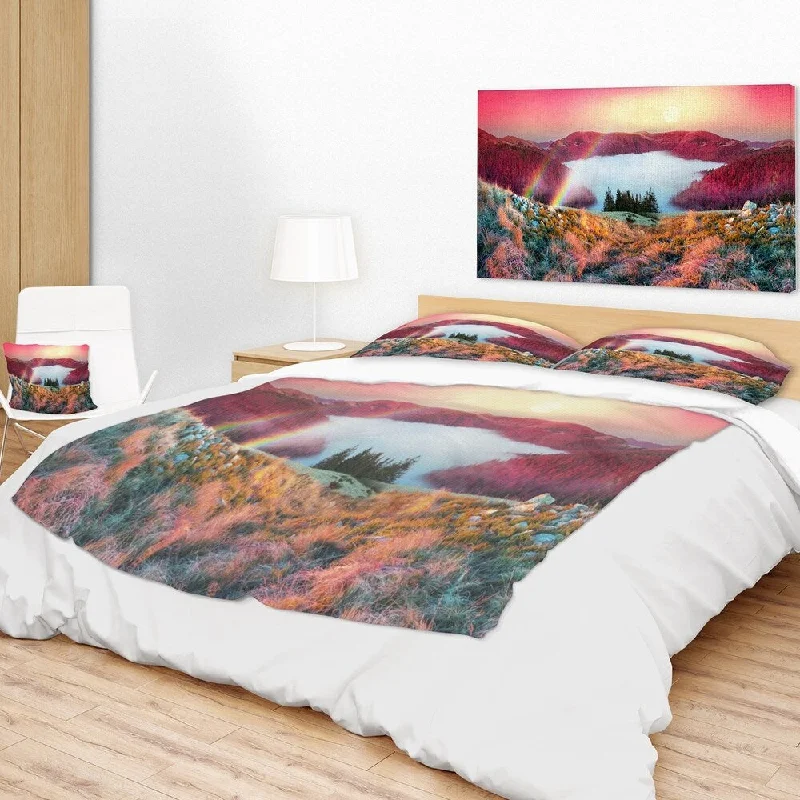 Designart 'Colorful Beach Forest in Carpathians' Landscape Photography Throw Blanket