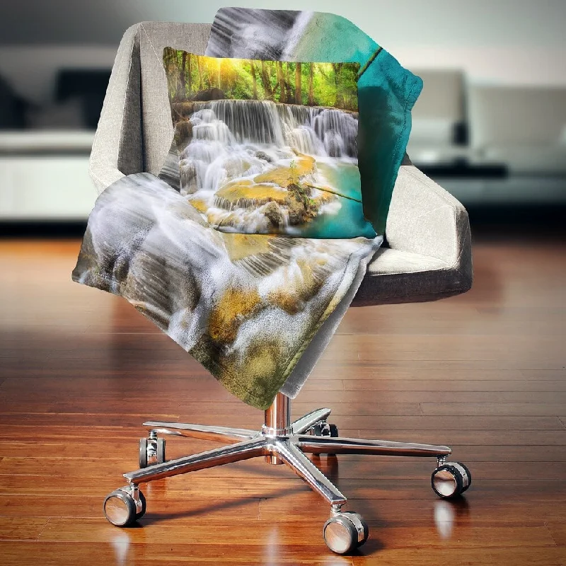 Designart 'Kanchanaburi Province Waterfall' Photography Throw Blanket