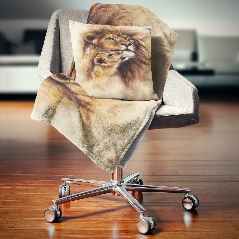 Designart 'Loving Lioness' Animal Throw Blanket