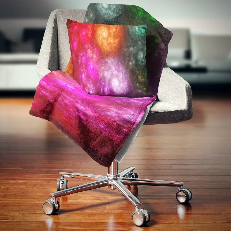 Designart 'Multi Color Rotating Galaxies' Abstract Throw Blanket