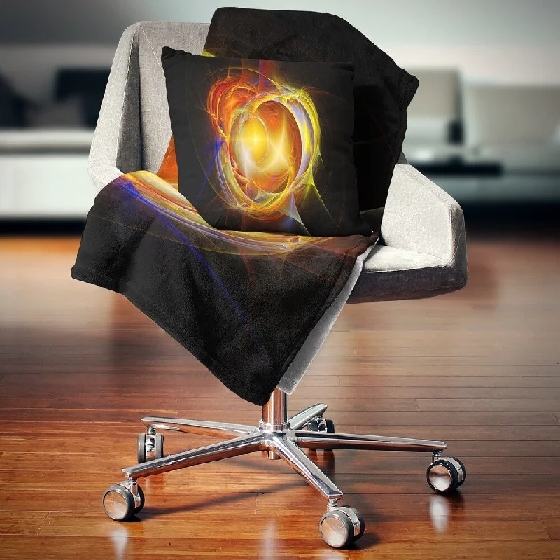 Designart 'Supernova Explosion in Black' Abstract Throw Blanket