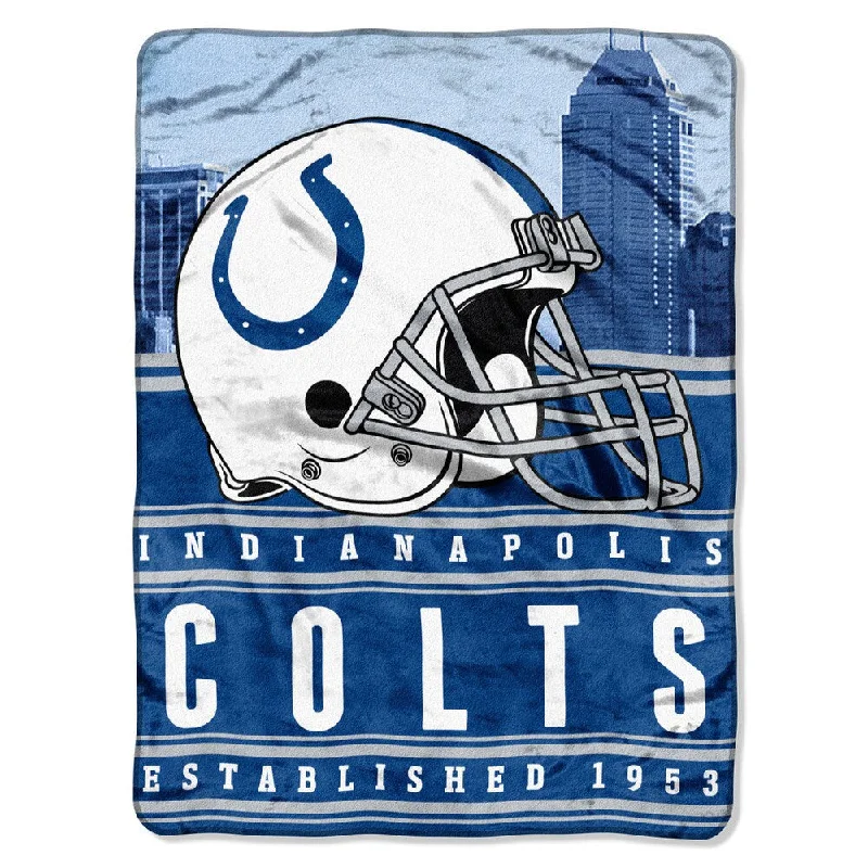 NFL 071 Colts Stacked Silk Touch Raschel Throw