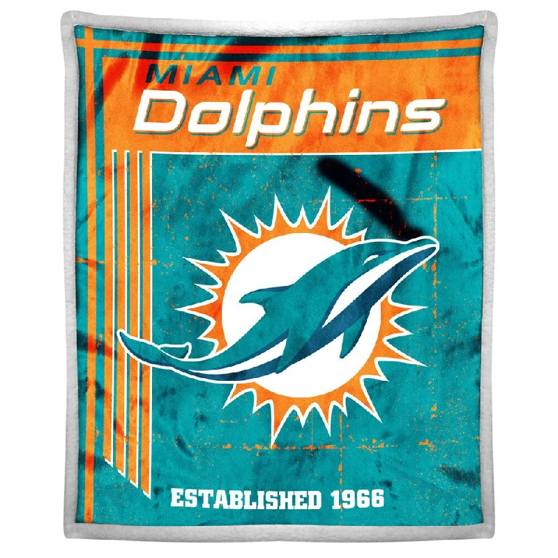 NFL 192 Dolphins Mink Sherpa Throw