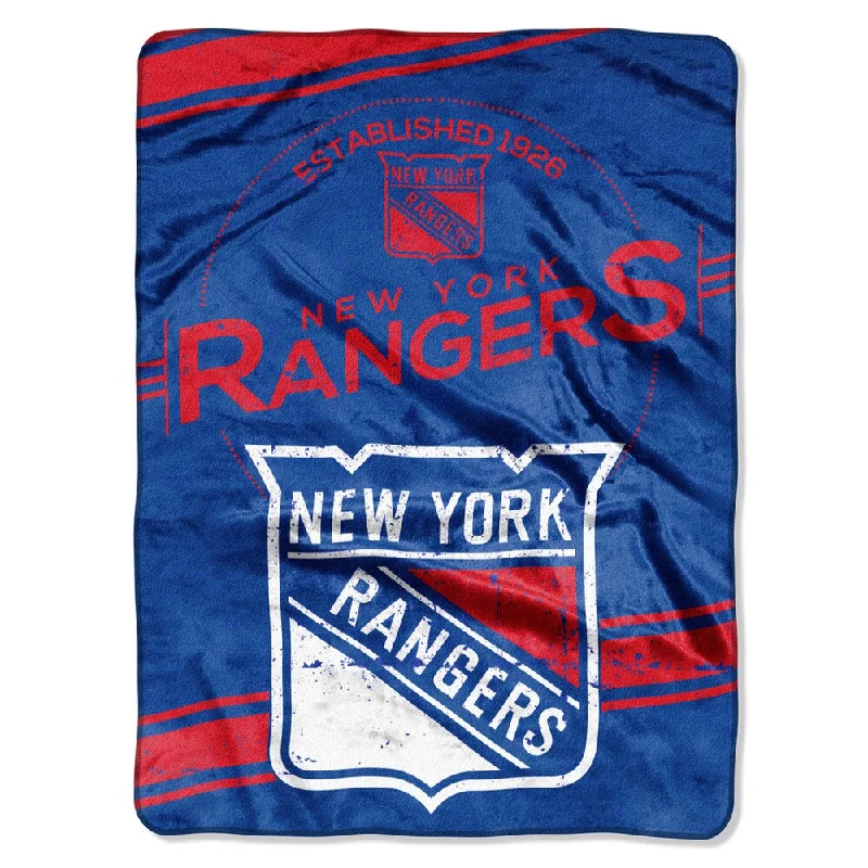 NHL 801 NY Rangers Stamp Raschel Throw