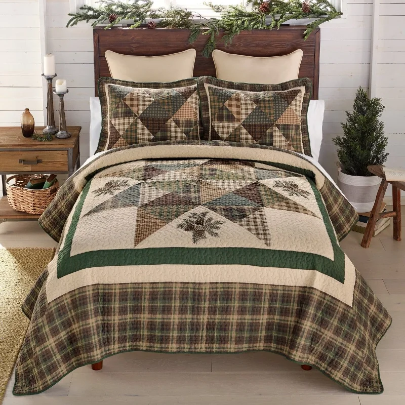 Pine Star 3Pc Quilt Set - King