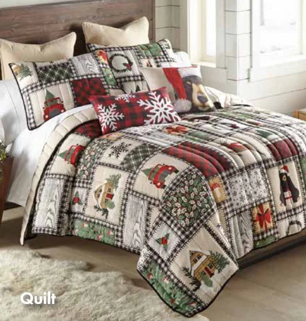 Winter Cottage Quilt Set - King