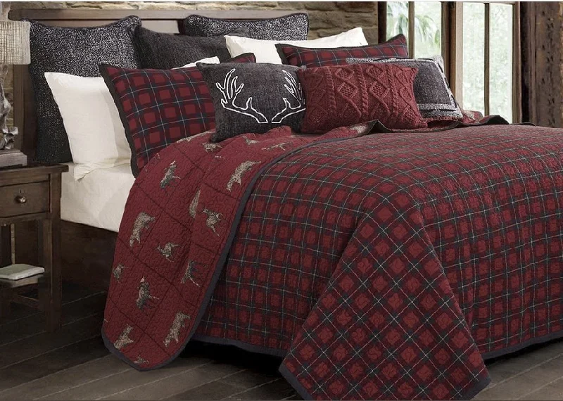 Woodland Plaid Reversible 3-Pc Quilt Set - King