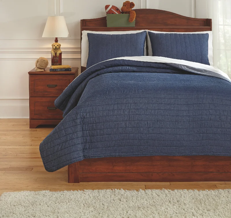 Capella Q771003F Denim Full Quilt Set